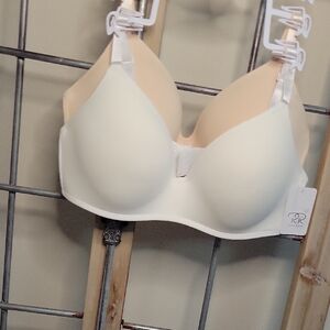 Rene Rofe Cream & White Wire Free Contour Bra NWT